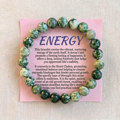 Green Color Tree Agate Stone Bracelet