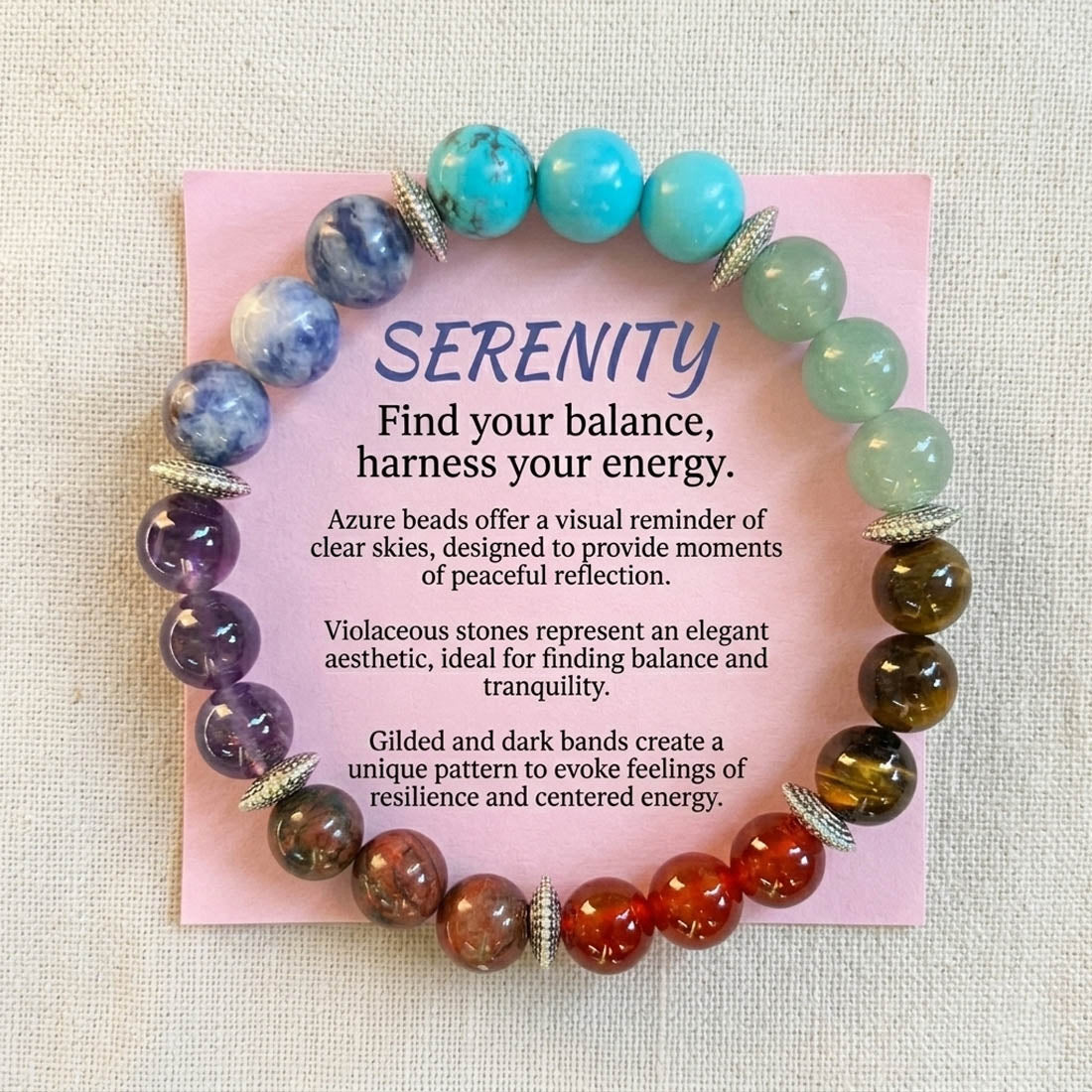 Mehrfarbiges Sieben-Chakra-Armband
