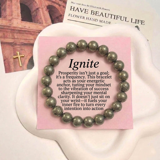 Black Silver Pyrite Stone Bracelet