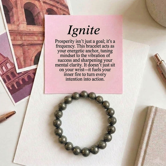 Black Silver Pyrite Stone Bracelet