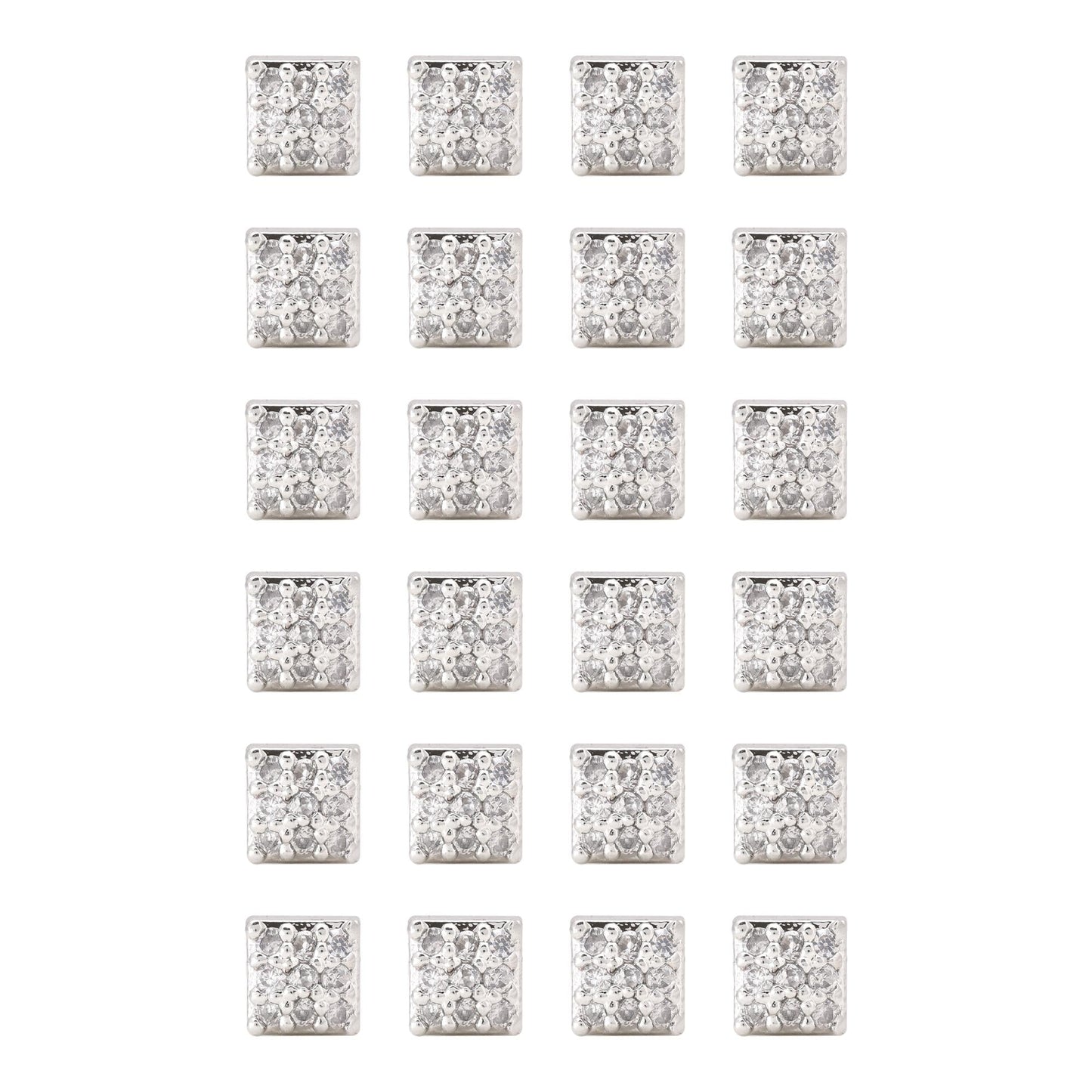 Silberfarbenes 12er-Set funkelnder American Diamond Ohrstecker-Kombination für die Hochzeitskollektion