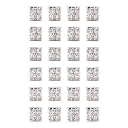 Silberfarbenes 12er-Set funkelnder American Diamond Ohrstecker-Kombination für die Hochzeitskollektion