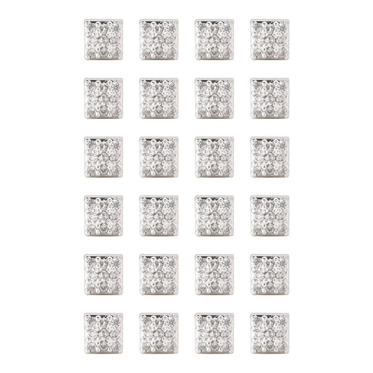 Silberfarbenes 12er-Set funkelnder American Diamond Ohrstecker-Kombination für die Hochzeitskollektion