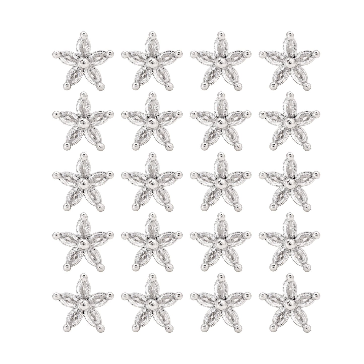 Silberfarbenes 12er Set wunderschöner Designer American Diamond Ohrstecker Kombination als Geschenkset