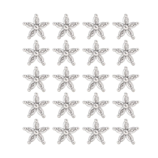 Silberfarbenes 12er Set wunderschöner Designer American Diamond Ohrstecker Kombination als Geschenkset