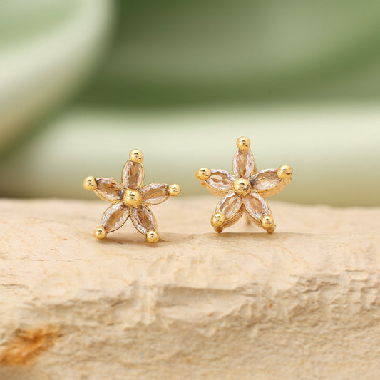 Goldfarbenes 12er-Set glamouröser amerikanischer Diamantohrstecker-Kombi für festliche Anlässe
