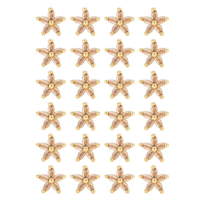 Goldfarbenes 12er-Set glamouröser amerikanischer Diamantohrstecker-Kombi für festliche Anlässe