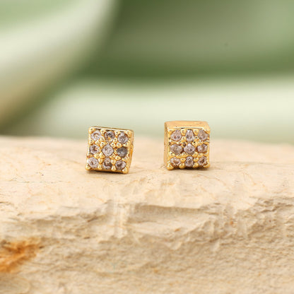 Goldfarbene 12 Paar Premium-Stein American Diamond Ohrstecker-Set für Hochzeitsschmuck