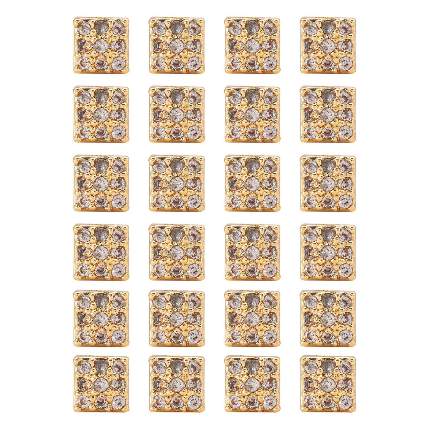 Goldfarbene 12 Paar Premium-Stein American Diamond Ohrstecker-Set für Hochzeitsschmuck