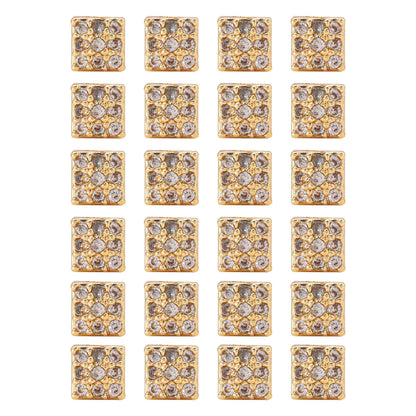 Goldfarbene 12 Paar Premium-Stein American Diamond Ohrstecker-Set für Hochzeitsschmuck