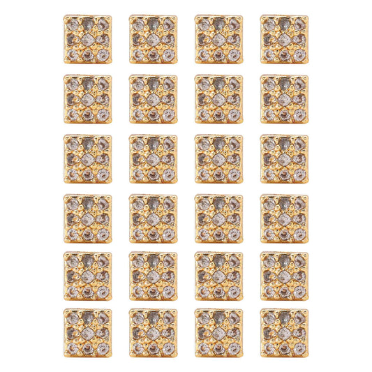 Goldfarbene 12 Paar Premium-Stein American Diamond Ohrstecker-Set für Hochzeitsschmuck