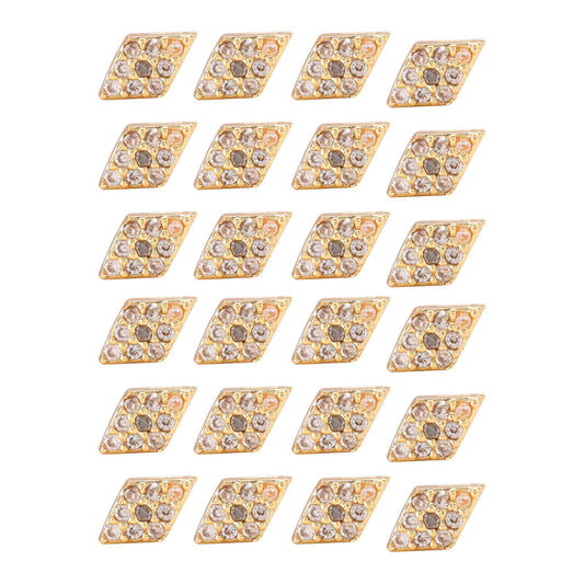 Goldfarbene 12 Paar klassische glitzernde American Diamond Ohrstecker-Kombination für den täglichen Gebrauch
