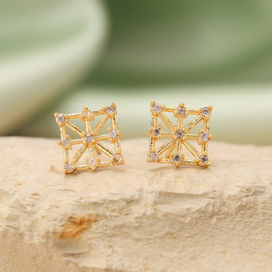 Goldfarbene elegante American Diamond Ohrstecker-Kombination, 10 Paar, für Hochzeit und als Geschenk