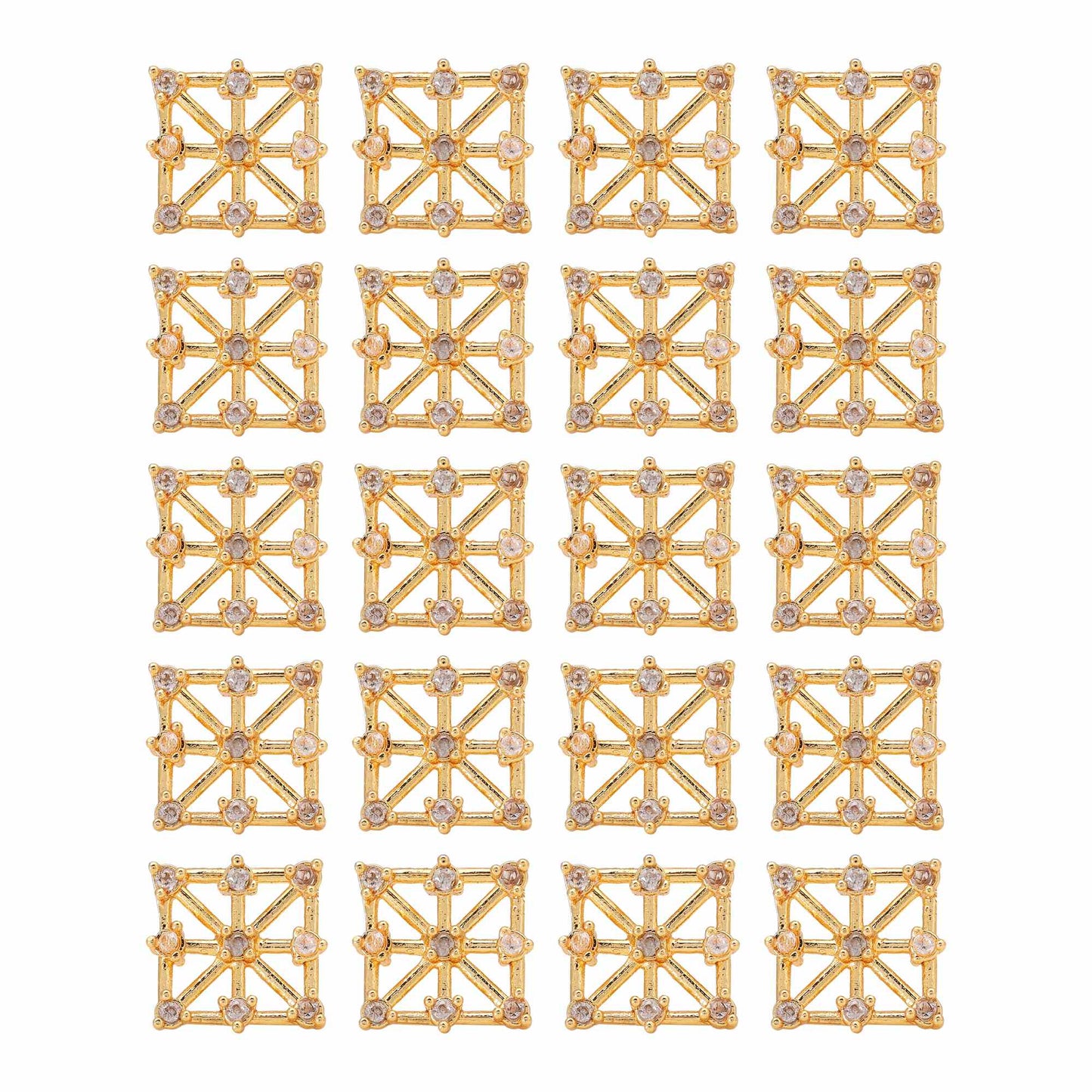 Goldfarbene elegante American Diamond Ohrstecker-Kombination, 10 Paar, für Hochzeit und als Geschenk