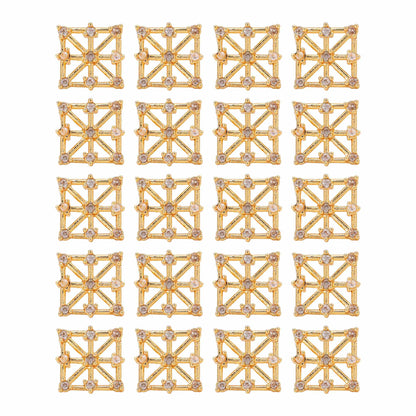 Goldfarbene elegante American Diamond Ohrstecker-Kombination, 10 Paar, für Hochzeit und als Geschenk