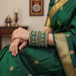 Green Color 1 Set Of Thread Bangle Inspired By Classic Indian Fashion