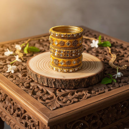 Gelbe Farbe 1 Set Fadenarmreifen, inspiriert von fröhlichen traditionellen Feierlichkeiten