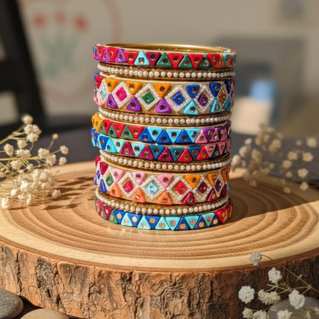 Thread Bangles Colours Multi Color 1 Set Of Thread Bangle Crafted For Bright Traditional Styl ...