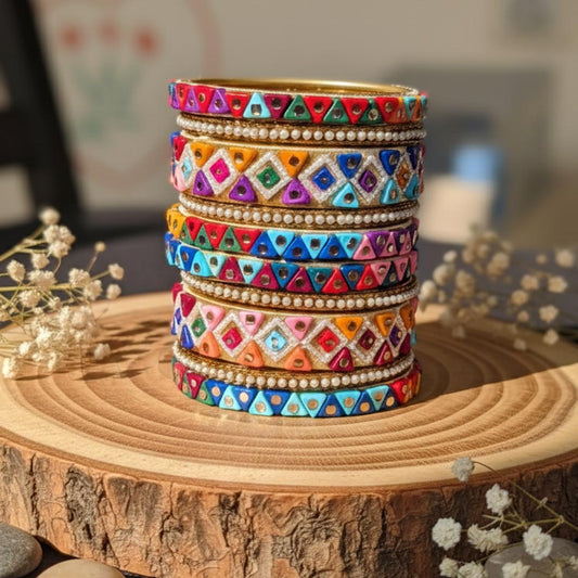 Multi Color 1 Set Of Thread Bangle Crafted For Bright Traditional Styling Needs