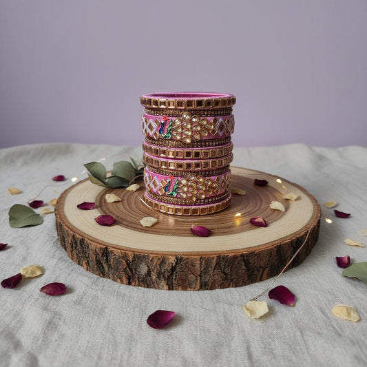 Pink Color 1 Set Of Thread Bangle Crafted With Soft Feminine Traditional Appeal
