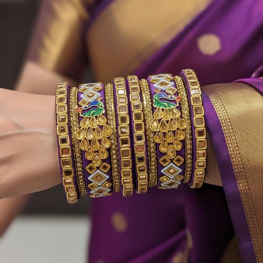 Purple Color 1 Set Of Thread Bangle Featuring Royal Tone And Ethnic Beauty