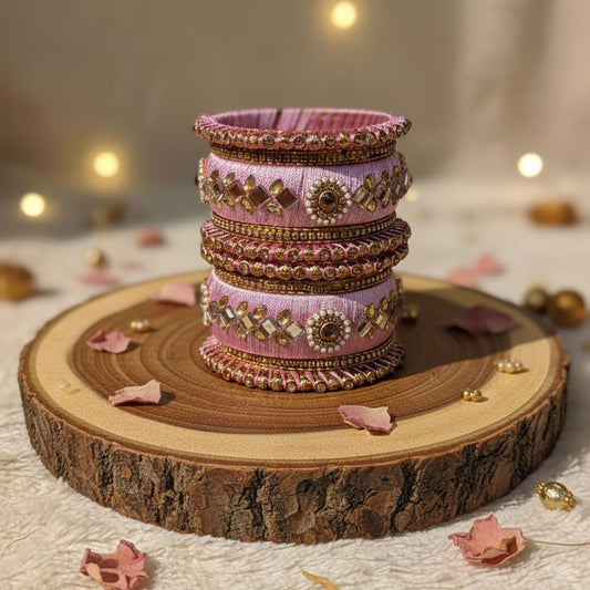 Pink Color 1 Set Of Thread Bangle Crafted With Elegant Festive Inspiration