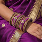 Purple Color 1 Set Of Thread Bangle Inspired By Graceful Cultural Aesthetics