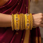 Yellow Color 1 Set Of Thread Bangle Designed To Enhance Traditional Attire