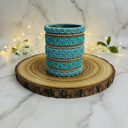 Firozi Farbe 1 Set Fadenarmreif mit stylischem Ethno-Party-Look