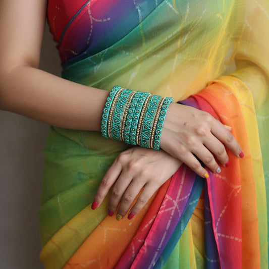 Rama-grüne Farbe, 1 Set Fadenarmreifen mit elegantem, traditionellem Festtagsdesign