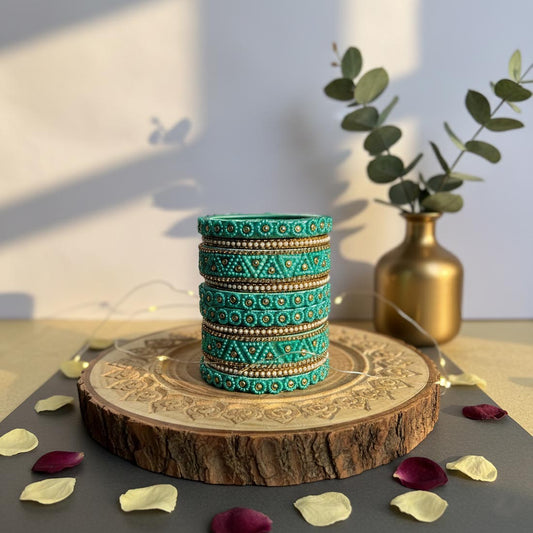 Rama-grüne Farbe, 1 Set Fadenarmreifen mit elegantem, traditionellem Festtagsdesign