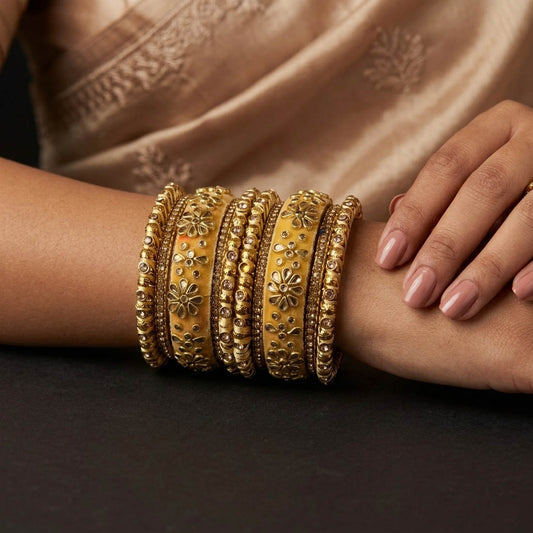 Goldfarbenes 1er-Set Armreifen Klassische festliche Kleidung Elegante Designer-Schmuckkollektion