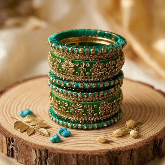 Grüne Farbe 1 Set Armreifen Klassisch Traditionelle Ethnische Kleidung Stilvolle Schmuckkollektion