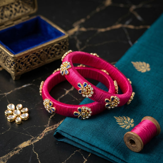 Rani Color Thread Bangle Set with Graceful Designer Ethnic Style