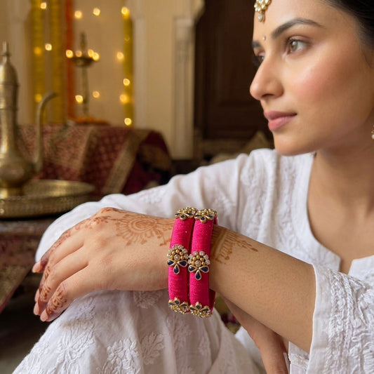 Rani Color Thread Bangle Set with Graceful Designer Ethnic Style
