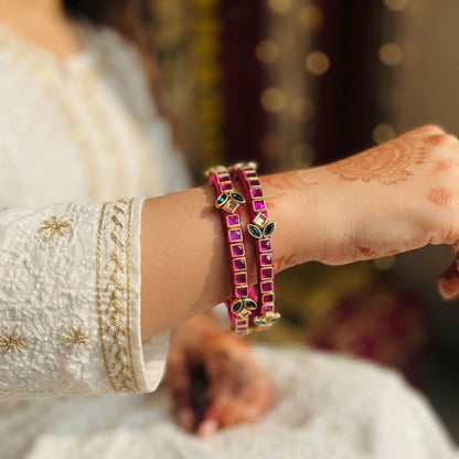 Rani Color Set Of 1 Thread Bangles with Elegant Traditional Handmade Fashion Style