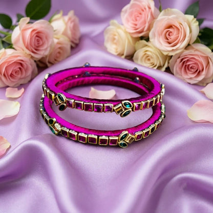 Rani Color Set Of 1 Thread Bangles with Elegant Traditional Handmade Fashion Style