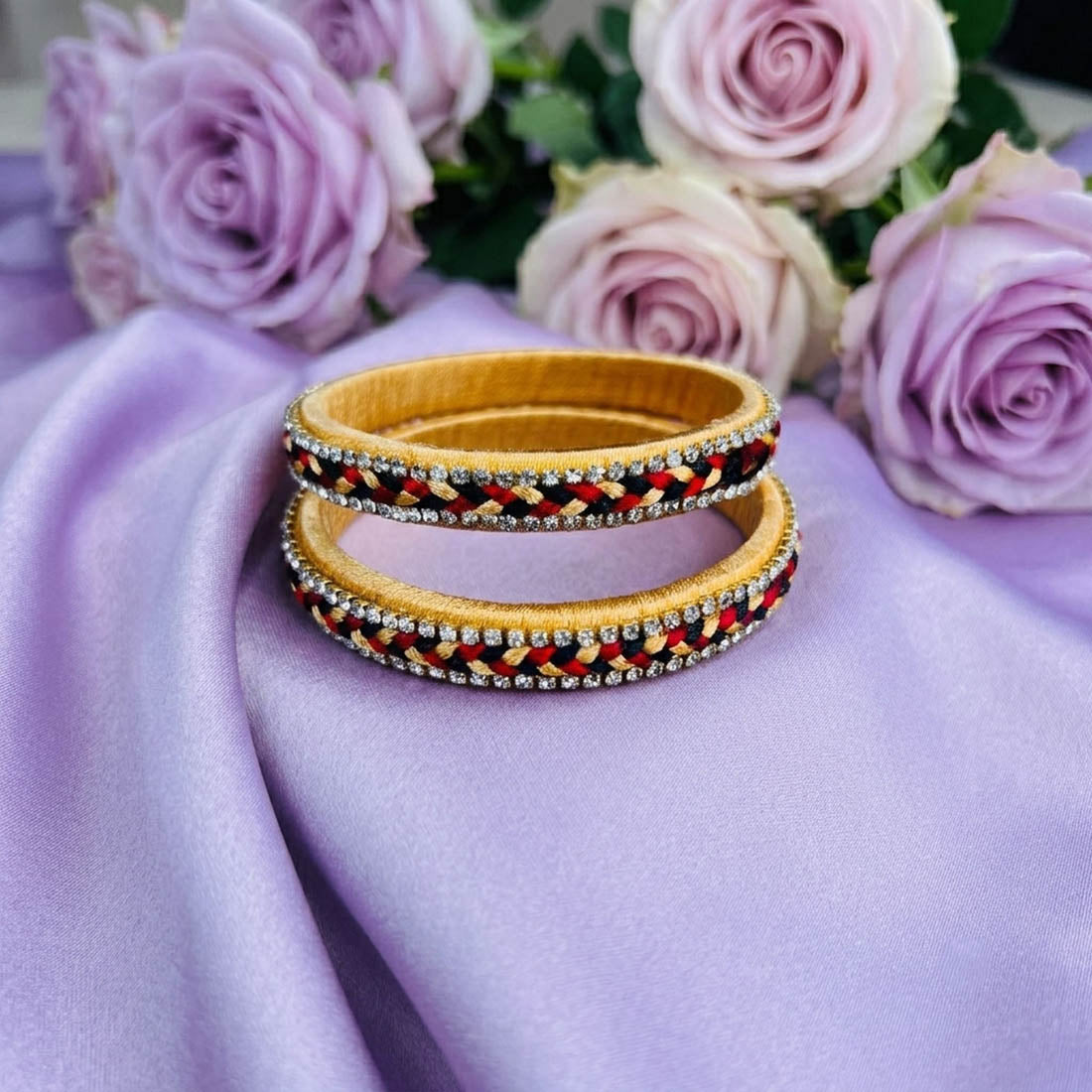 Beige Color Set Of 1 Thread Bangles with Stylish Designer Traditional Fashion Finish