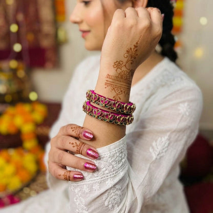 Rani Color Set Of 1 Thread Bangles with Graceful Festive Designer Fashion Appeal