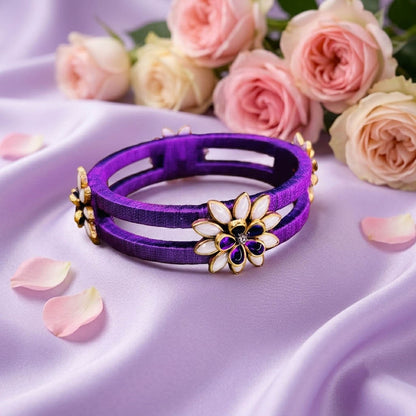 Purple Color Set Of 1 Thread Bangles Crafted with Elegant Traditional Jewelry Finish