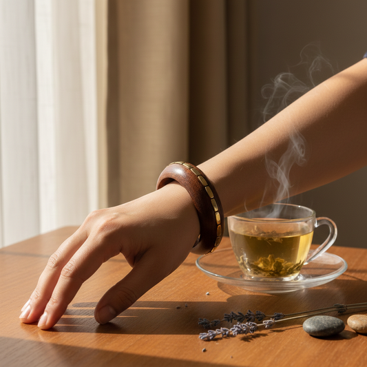 Brown Color Single Hand 1 Piece Of Wooden Bangle Size: 2.6 (WNB106BRW-2.6)