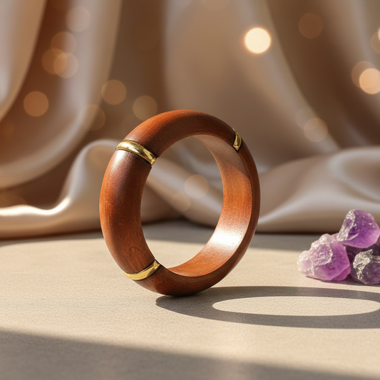 Brown Color Single Hand 1 Piece Of Wooden Bangle Size: 2.6 (WNB107BRW-2.6)