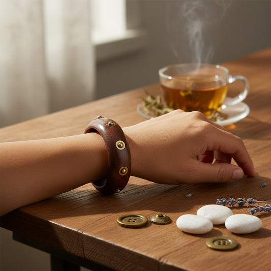 Brown Color Single Hand 1 Piece Of Wooden Bangle Size: 2.6 (WNB110BRW-2.6)