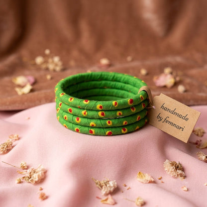 Refreshing Pastel Light Green Color Wooden Bangle Pair Designed For Both Hands