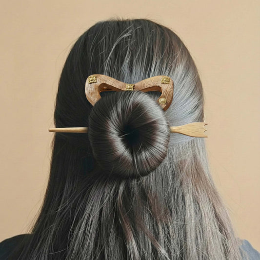 Beautiful Brown Color Wooden Hair Pin Crafted To Bring Earthy Elegance To Traditional Hairstyles