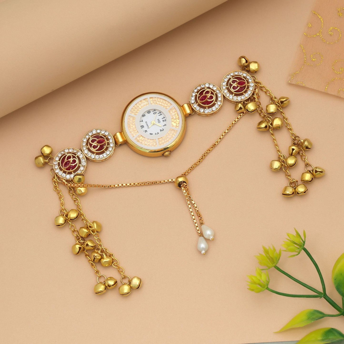 Rani Color Kundan Uhr für Mädchen & Frauen Klassische stilvolle Schmuckuhr