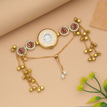 Rani Color Kundan Uhr für Mädchen & Frauen Klassische stilvolle Schmuckuhr