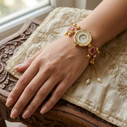 Wunderschöne Rani Color Fancy Kundan Uhr für Mädchen & Damen Trendy