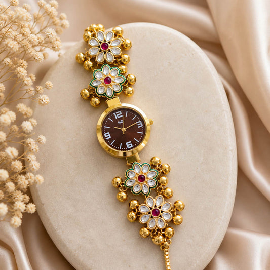 Royal Rani Color Kundan Watch For Girls & Women Wedding Wear Elegant Collection