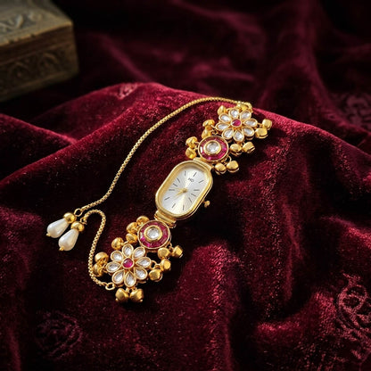 Wunderschöne Rani & Grüne Kundan-Uhr für Mädchen & Frauen Brautschmuck
